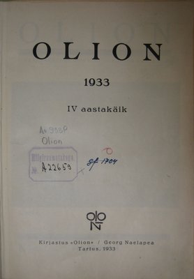 Olion 1933 IV