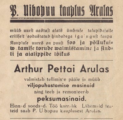 Otepää teataja 1935 kalender